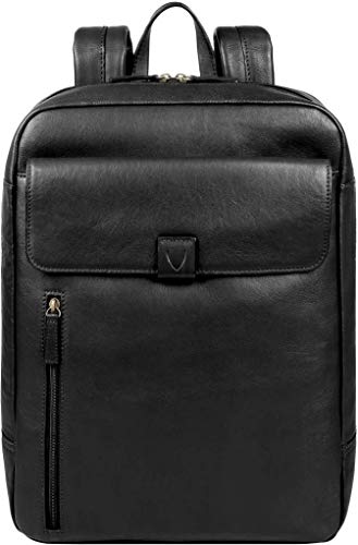 Hidesign Aiden Large Multi-functional Leather 17 Inch Laptop Backpack (Black)