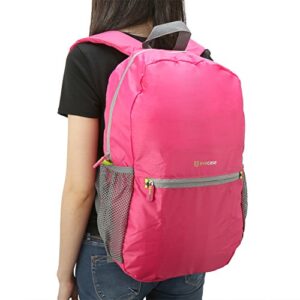 Packable Daypack - Evecase Lightweight Water Resistant Outdoor Hiking Backpack -Pink