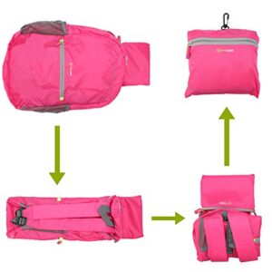 Packable Daypack - Evecase Lightweight Water Resistant Outdoor Hiking Backpack -Pink