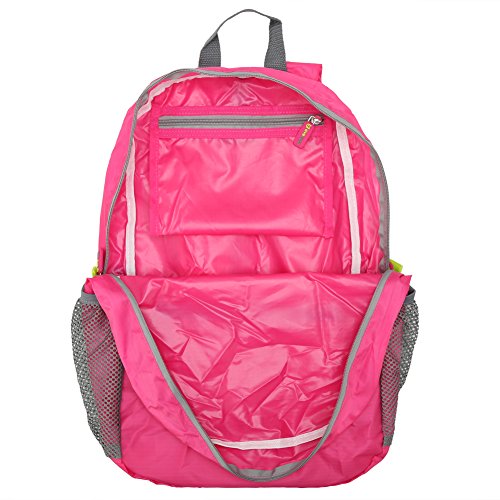 Packable Daypack - Evecase Lightweight Water Resistant Outdoor Hiking Backpack -Pink