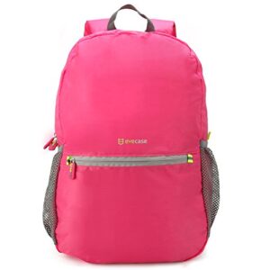 Packable Daypack - Evecase Lightweight Water Resistant Outdoor Hiking Backpack -Pink