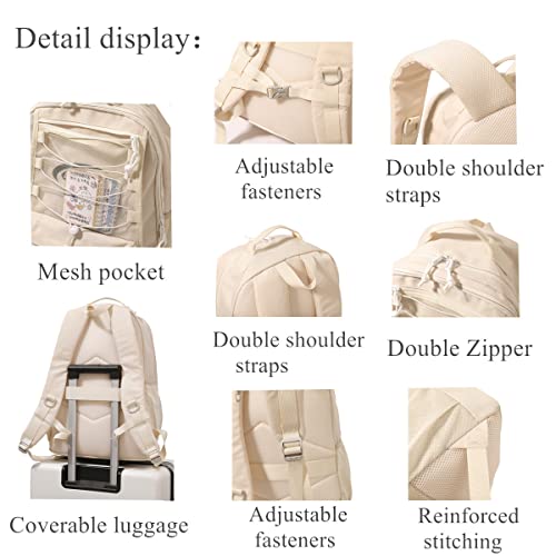 Solid Color Simple Rolling Backpack for Teen Girls, Middle School Trolley Bags, Travel Daypack with Wheels