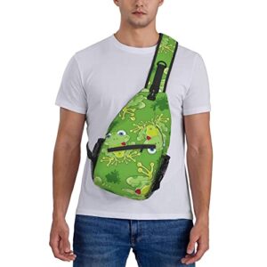 Cute Frog Sling Bag For Women Men,Animal Print Crossbody Shoulder Bags Casual Sling Backpack Chest Bag Travel Hiking Daypack For Outdoor