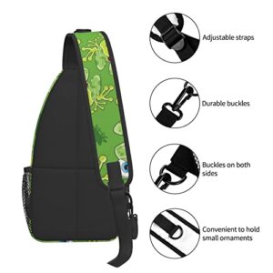 Cute Frog Sling Bag For Women Men,Animal Print Crossbody Shoulder Bags Casual Sling Backpack Chest Bag Travel Hiking Daypack For Outdoor