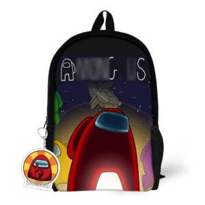 axlezx cartoon backpack book bag for outdoor travel, laptop backpack shoulders casual daypack with keychain for unisex 17 in, one size