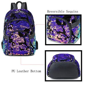 Abshoo Small Backpack for Women Girls Cute Mini Sparkly Bookbag Purse (Purple)