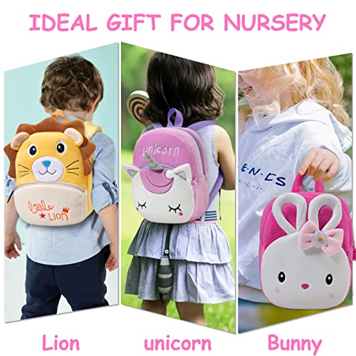 Toddler Backpack for Girls, ChaseChic Cute Cartoon Mini Plush Lightweight Soft Baby Backpack, Daycare backpack, Bunny