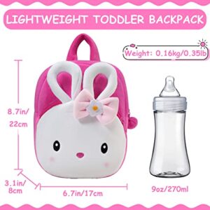 Toddler Backpack for Girls, ChaseChic Cute Cartoon Mini Plush Lightweight Soft Baby Backpack, Daycare backpack, Bunny