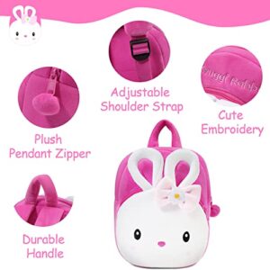 Toddler Backpack for Girls, ChaseChic Cute Cartoon Mini Plush Lightweight Soft Baby Backpack, Daycare backpack, Bunny