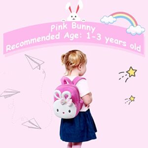 Toddler Backpack for Girls, ChaseChic Cute Cartoon Mini Plush Lightweight Soft Baby Backpack, Daycare backpack, Bunny