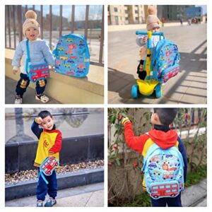 TONG&HIN.Y Toddler Backpack,Waterproof Preschool Backpack,Cute Kids Backpack,Backpack for Boys Girls with Shoulder Backpack (blue car)