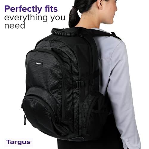 Targus Travel Laptop backpack, Lightweight 20L Work plus school Bag, Commuters rucksack, Anti Theft multi-pocket, Waterproof back packs for Men and Women, Fits 15.4-16 inch Laptop, Black (CN600)