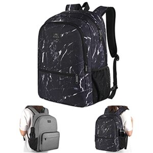 matein travel laptop backpack, reversible bookbag for boys and girls lightweight slim school backpack for college student, water resistant casual daypack gift for men women, black&grey