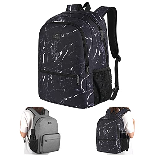 MATEIN Travel Laptop Backpack, Reversible Bookbag for Boys and Girls Lightweight Slim School Backpack for College Student, Water Resistant Casual Daypack Gift for Men Women, Black&Grey