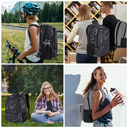 MATEIN Travel Laptop Backpack, Reversible Bookbag for Boys and Girls Lightweight Slim School Backpack for College Student, Water Resistant Casual Daypack Gift for Men Women, Black&Grey