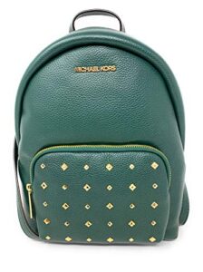 michael kors erin medium backpack pebbled leather racing green studs