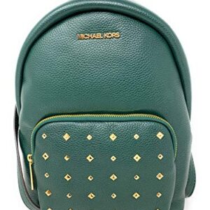 MICHAEL KORS ERIN MEDIUM BACKPACK PEBBLED LEATHER RACING GREEN STUDS