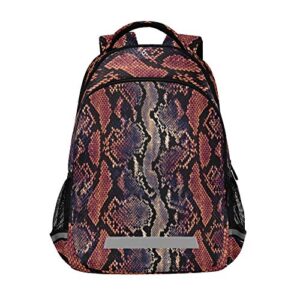 alaza snake print animal skin backpack purse for women men personalized laptop notebook tablet school bag stylish casual daypack, 13 14 15.6 inch