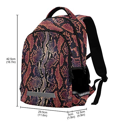 ALAZA Snake Print Animal Skin Backpack Purse for Women Men Personalized Laptop Notebook Tablet School Bag Stylish Casual Daypack, 13 14 15.6 inch