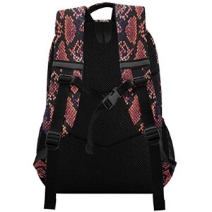 ALAZA Snake Print Animal Skin Backpack Purse for Women Men Personalized Laptop Notebook Tablet School Bag Stylish Casual Daypack, 13 14 15.6 inch