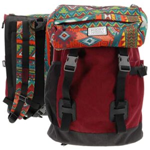 hooey topper 30 liter school hiking backpack rain cover hat strap laptop sleeve drawstring closure (burgundy/black/grey)