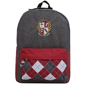 the umbrella academy school crest plaid uniform design 16″ backpack