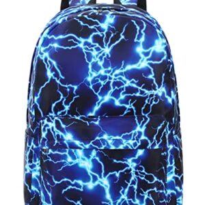 RBYGPL Backpack for Boys Elementary Bookbags Durable Lightweight Teenager Student School Bags Travel Waterproof Starry Lightning (1-Blue Lightning)