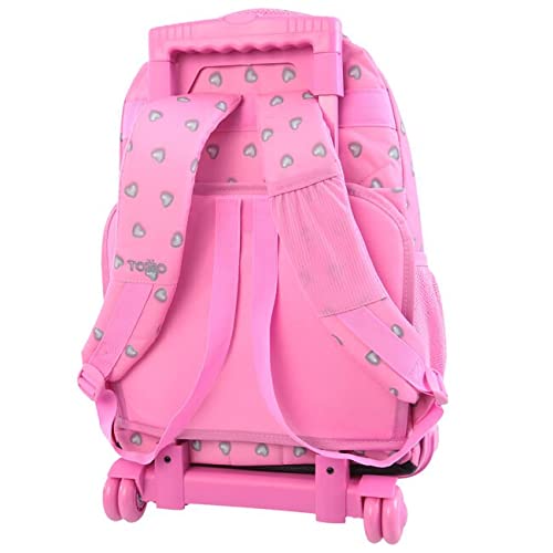 Totto Morral Rue Bomper Ruled Backpack with Wheels, Adults Unisex, Pink (Pink), One Size
