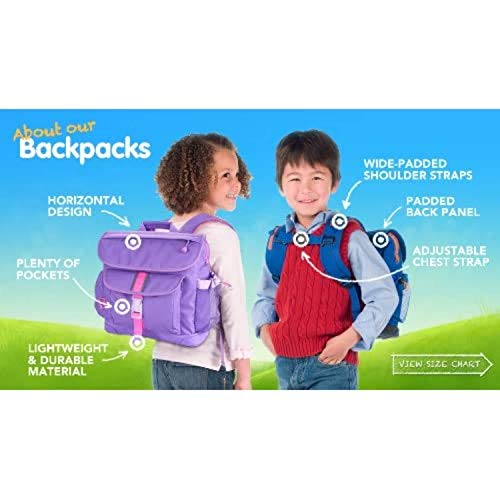 Bixbee Kids Backpack, Water Resistant Backpack for Girls & Boys with Pockets, Durable Zippers & Easy Carry Design - Perfect Size Children's Bookbag for School and Travel in Sparkalicious Purple