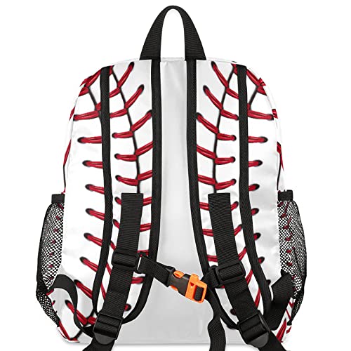 Sport Baseball Toddler Backpack for Boys and Girls,Baseball Lace Print Little Kids School Backpack for Daycare, Preschool, Kindergarten and Travel Children Bookbag with Chest Strap