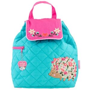 stephen joseph kids’ unisex toddler back to school, quilted backpack, hedgehog turquoise, one size