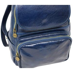 Floto Livorno Full Grain Leather Backpack Knapsack (Navy Blue)