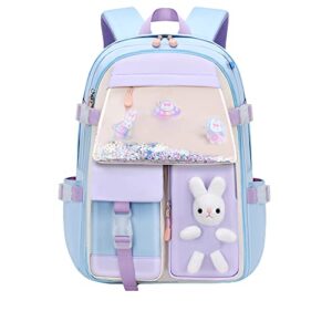 rcuyyl cute bunny backpack,kawaii backpack for school girls large capacity waterproof bookbag casual bookbag outdoor daypack
