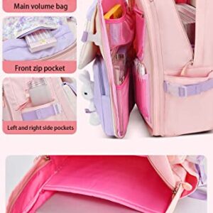 Rcuyyl Cute Bunny Backpack,Kawaii Backpack for School Girls Large Capacity Waterproof Bookbag Casual Bookbag Outdoor Daypack