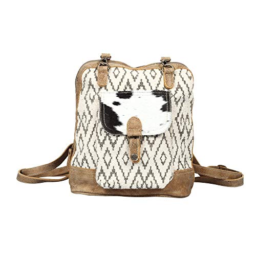 Myra Bag Amber Upcycled Canvas & Cowhide Backpack S-1332