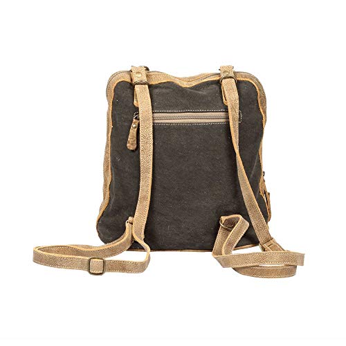 Myra Bag Amber Upcycled Canvas & Cowhide Backpack S-1332