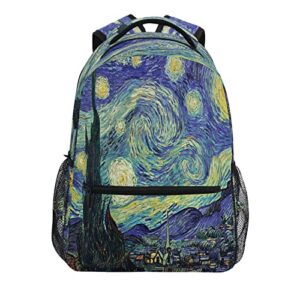 alaza van gogh’s starry night backpack daypack college school travel shoulder bag