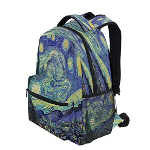 ALAZA Van Gogh's Starry Night Backpack Daypack College School Travel Shoulder Bag