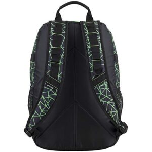 FUEL Terra Sport Spacious School Backpack with Front Bungee, Black/Green One Size