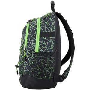 FUEL Terra Sport Spacious School Backpack with Front Bungee, Black/Green One Size