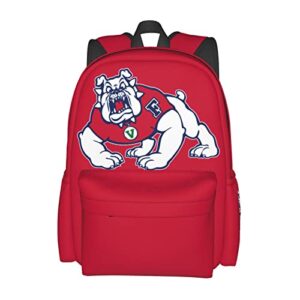fresno-state-bulldogs- men’s women’s bag backpack schoolbag adjustable large capacity schoolbag