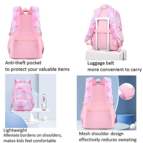 3Pcs Boys Girls Galaxy Print School Backpack Elementary Middle High Students Waterproof Bookbag with Lunch Bag Pencil Case