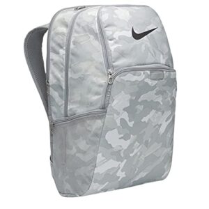 nike brasilia 9.0 printed training backpack, ba6216 (light smoke grey/metallic cool grey)
