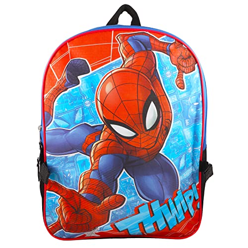 Marvel Shop Spiderman School Supplies for Kids - Bundle with Spiderman Backpack and Lunch Bag Plus Stickers, Water Bottle, and More (Marvel School Supplies)