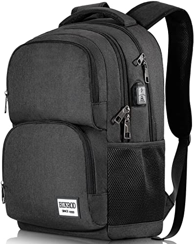 Travel Laptop Backpack, School Backpacks for Teens ,Computer Bag with USB Charging Port Fits 15.6 Inch Laptop, Water Resistant Durable Bookbag, Business Anti Theft Back Pack Gifts for Men Women, Black