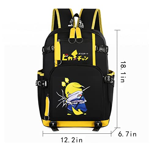 WZCSLM 15.6 Inch Stylish Computer Backpack Teens Bag College School Casual Daypack With USB Port Business Backpack Laptop Bag for Cartoon Glow at nightPattern (lightning)