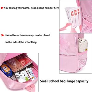 Girls Dance Bag, Nylon Backpack, Pink Ballet Little Girl Storage Bag, Sequin Decoration Children's School Bag Waterproof and Wear-resistant