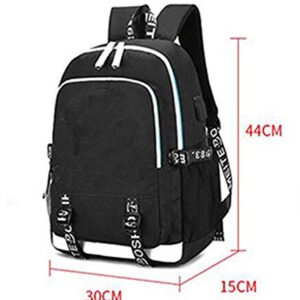 jupkem Hawkins Middle School AV Club College USB Charging Backpack Laptop Bag Travel Bookbag Daypack (balck)