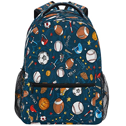 Baseball Backpacks for Boys Football Sport Theme School Backpack Bookbags for Kids Students