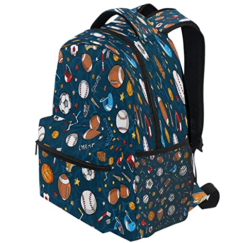 Baseball Backpacks for Boys Football Sport Theme School Backpack Bookbags for Kids Students